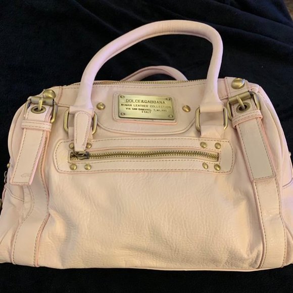 Pink Satchel Handbag with buckles (used) - Picture 1 of 9